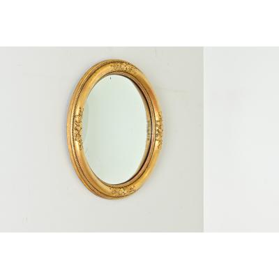 English 19th Century Gilt Convex Mirror