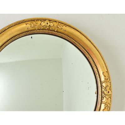 English 19th Century Gilt Convex Mirror