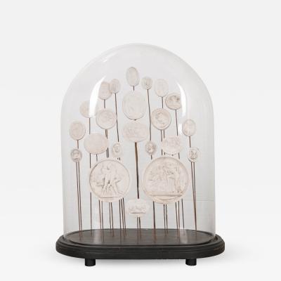 English 19th Century Glass Cloche with New Intaglios