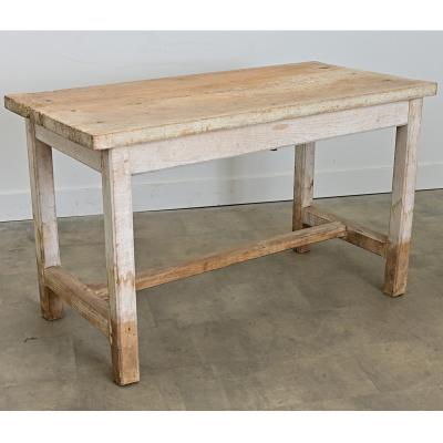 English 19th Century Limed Beech Prep Table