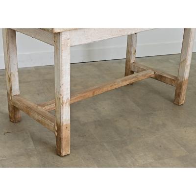 English 19th Century Limed Beech Prep Table