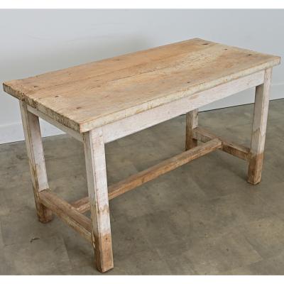 English 19th Century Limed Beech Prep Table