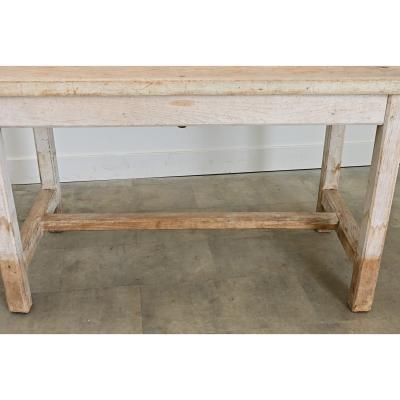 English 19th Century Limed Beech Prep Table