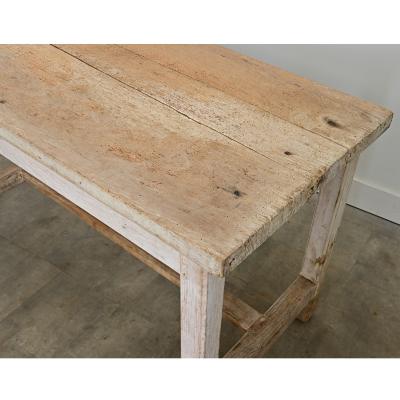 English 19th Century Limed Beech Prep Table