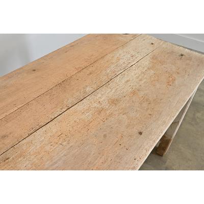 English 19th Century Limed Beech Prep Table