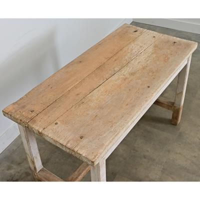 English 19th Century Limed Beech Prep Table