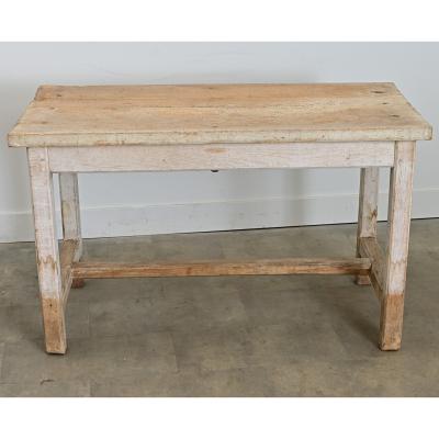 English 19th Century Limed Beech Prep Table