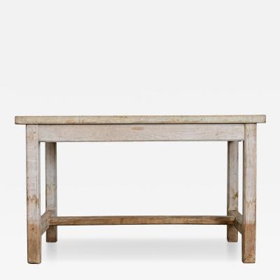 English 19th Century Limed Beech Prep Table