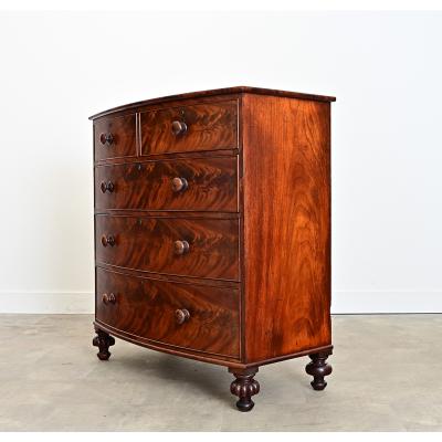English 19th Century Mahogany Bowfront Chest of Drawers