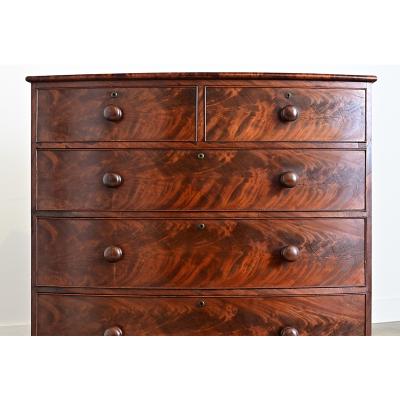 English 19th Century Mahogany Bowfront Chest of Drawers