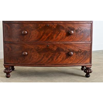 English 19th Century Mahogany Bowfront Chest of Drawers