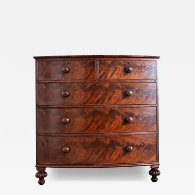 English 19th Century Mahogany Bowfront Chest of Drawers