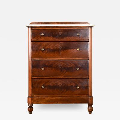 English 19th Century Mahogany Chest with Marble Top