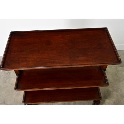 English 19th Century Mahogany Etagere on Casters