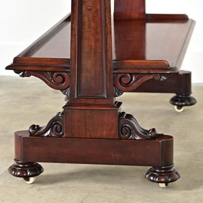 English 19th Century Mahogany Etagere on Casters