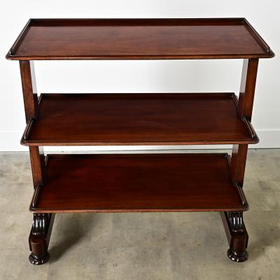 English 19th Century Mahogany Etagere on Casters