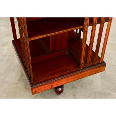 English 19th Century Mahogany Revolving Bookcase