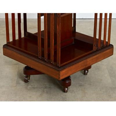 English 19th Century Mahogany Revolving Bookcase