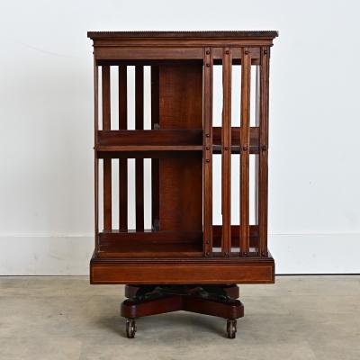 English 19th Century Mahogany Revolving Bookcase