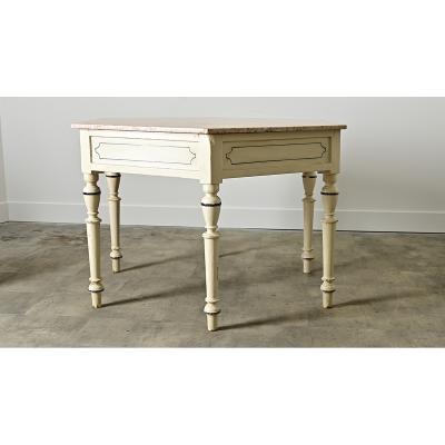 English 19th Century Octagonal Table with Marble Top