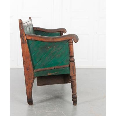 English 19th Century Painted Hall Bench