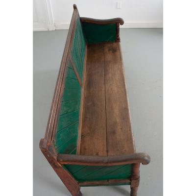 English 19th Century Painted Hall Bench