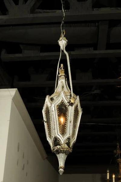 English 19th Century Painted Iron Gothic Revival Period Lanterns Sold Per Pair