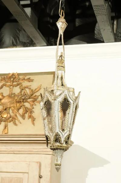 English 19th Century Painted Iron Gothic Revival Period Lanterns Sold Per Pair