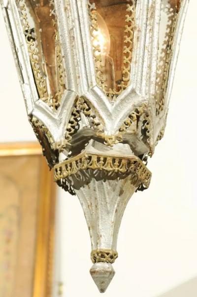 English 19th Century Painted Iron Gothic Revival Period Lanterns Sold Per Pair