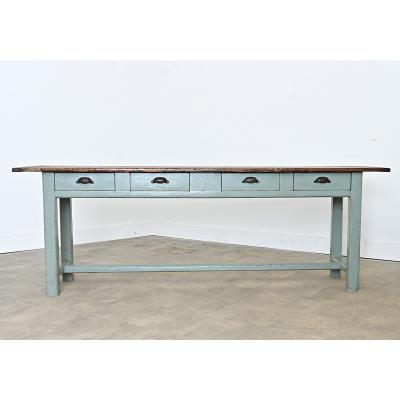 English 19th Century Painted Pine Four drawer Server