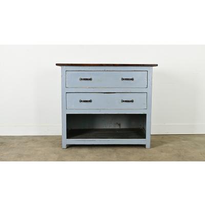 English 19th Century Painted Work Table Chest