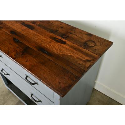 English 19th Century Painted Work Table Chest