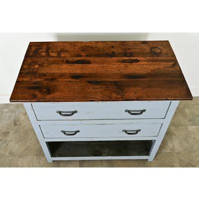 English 19th Century Painted Work Table Chest