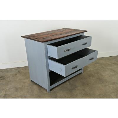 English 19th Century Painted Work Table Chest