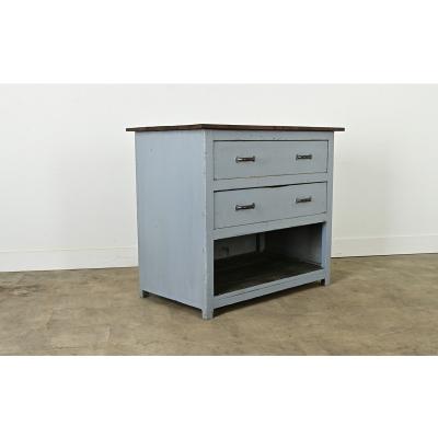 English 19th Century Painted Work Table Chest