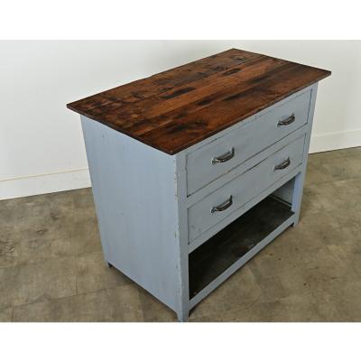 English 19th Century Painted Work Table Chest