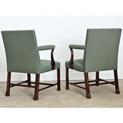 English 19th Century Pair of Georgian Armchairs