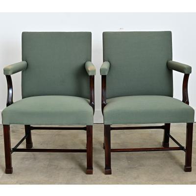 English 19th Century Pair of Georgian Armchairs