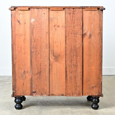 English 19th Century Pine Painted Chest with Fish Decoupage