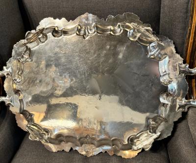 English 19th Century Silver Plated Tea Tray