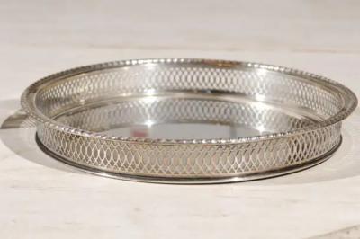 English 19th Century Silver and Crystal Decanter Set with Glasses and Platter