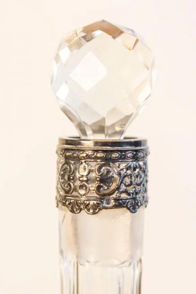 English 19th Century Silver and Crystal Decanter Set with Glasses and Platter