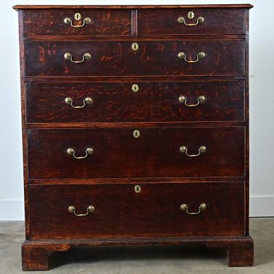 English 19th Century Solid Oak Chest of Drawers