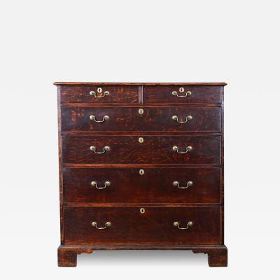 English 19th Century Solid Oak Chest of Drawers