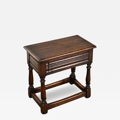 English 19th Century Solid Oak Joint Stool