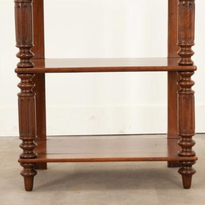 English 19th Century Solid Walnut Etagere