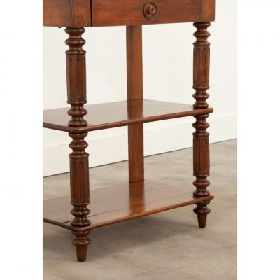 English 19th Century Solid Walnut Etagere