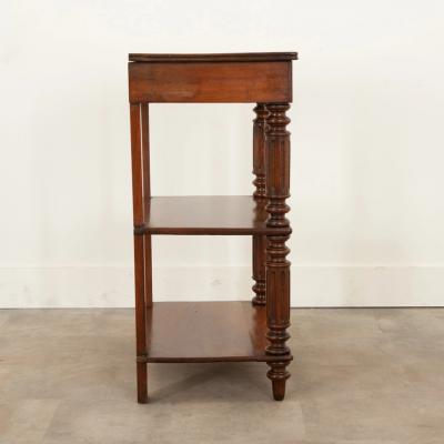 English 19th Century Solid Walnut Etagere