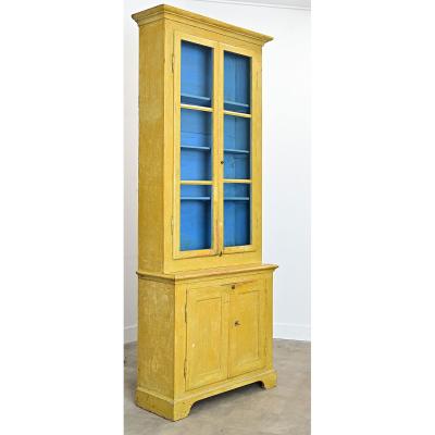 English 19th Century Tall Painted Bookcase