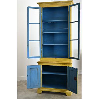 English 19th Century Tall Painted Bookcase